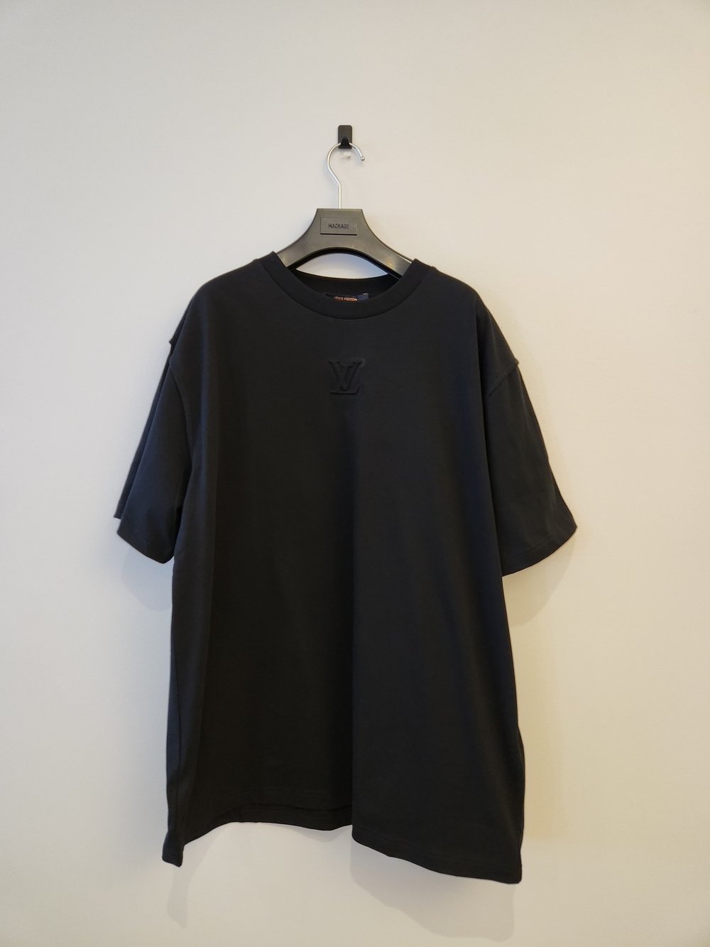 Louis Vuitton Black Debossed Crewneck Tee - Mens Size Large